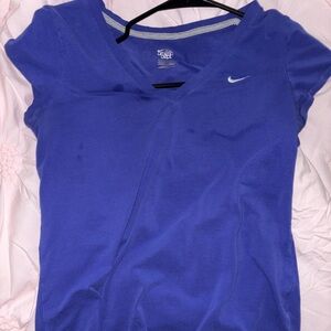 Nike Women's Blue V-Neck Top